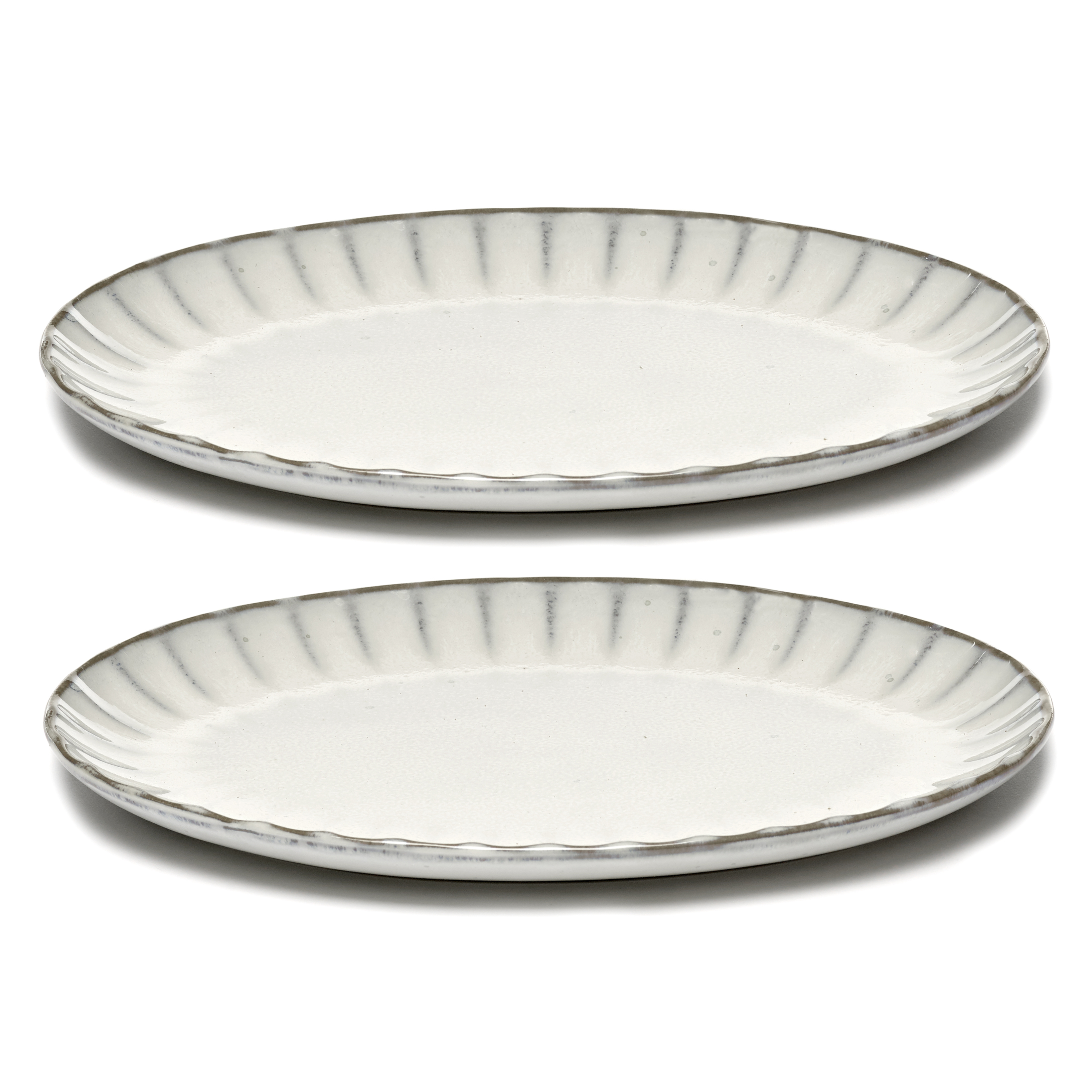 serax inku bord ovaal b5120235w 25cm wit 2 stuks