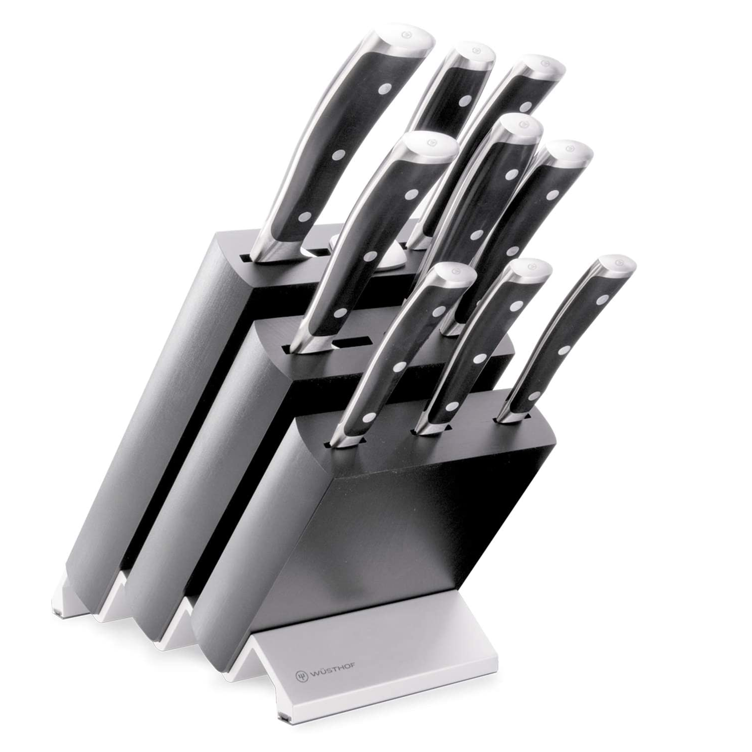 wusthof classic ikon messenblok inclusief messenset 10 delig essenhout zwart 1090370901