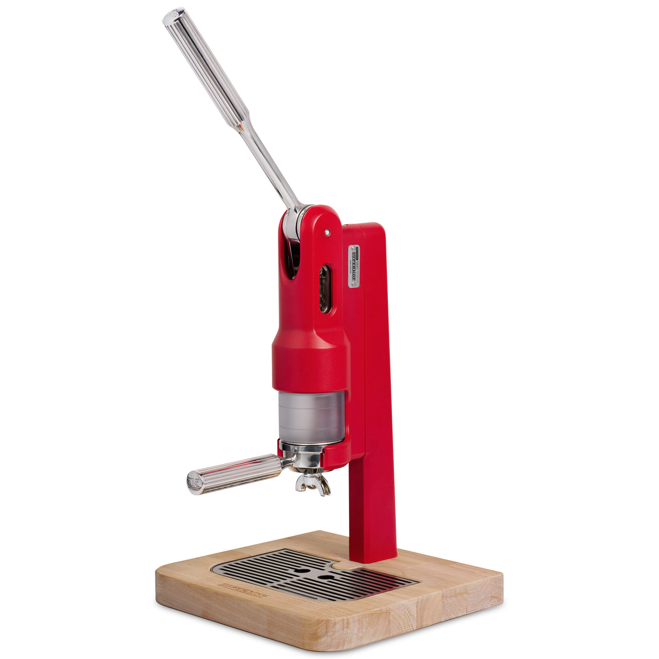 superkop-handbediende-niet-elektrische-espressomachine-rood