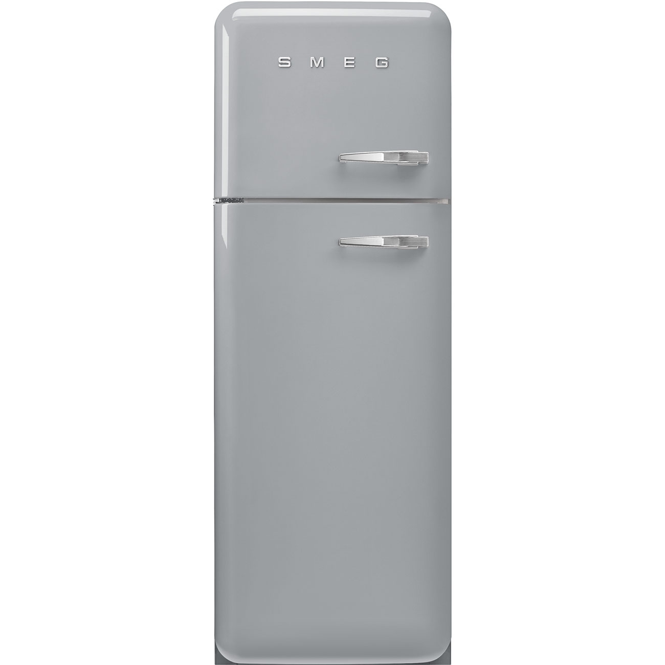 smeg jaren 50 koel vriescombinatie koelkast fab30lsv5 zilver linksdraaiend