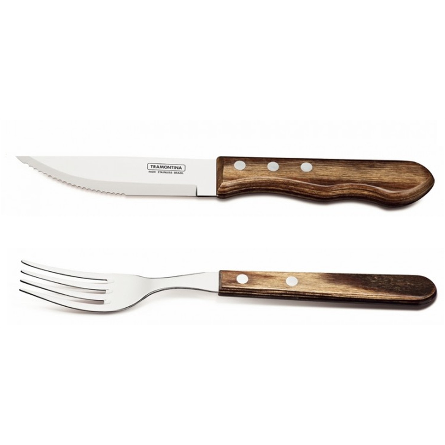 tramontina churrasco jumbo steakbestekset 12 delig bruin