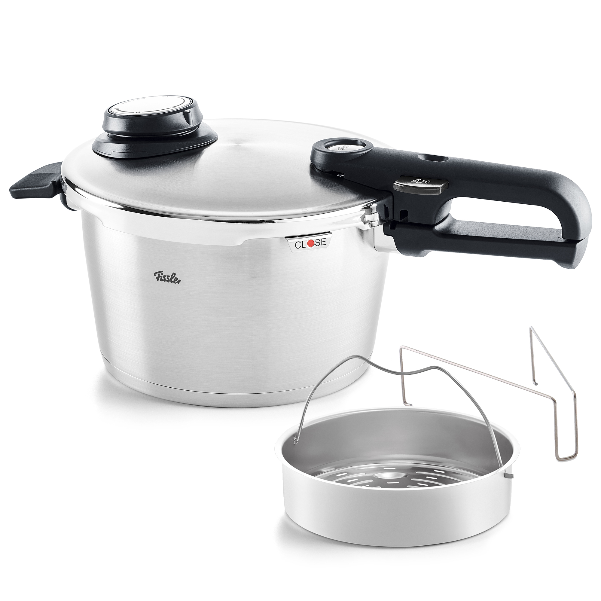 fissler vitavit premium snelkookpan met inzet kookboek 45l