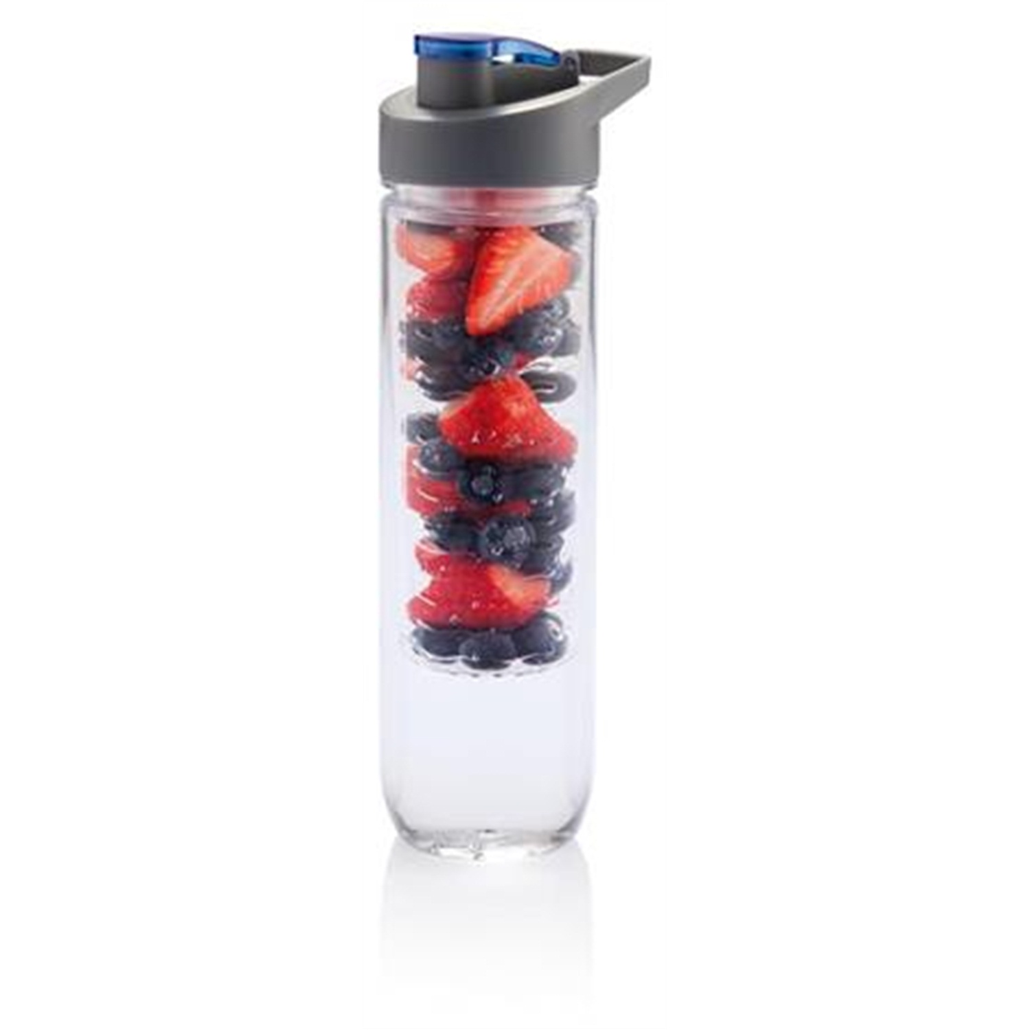 loooqs waterfles met infuser blauw