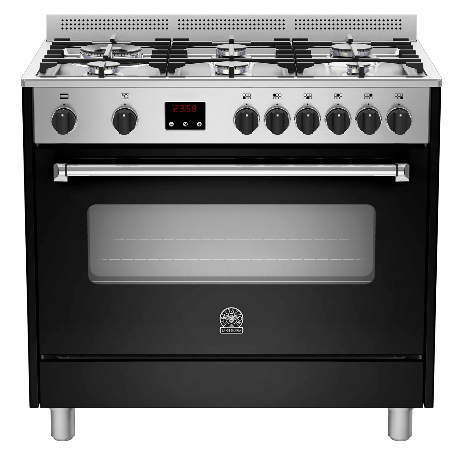la-germania-americana-ams96l61cne-gasfornuis-90cm-mat-zwart