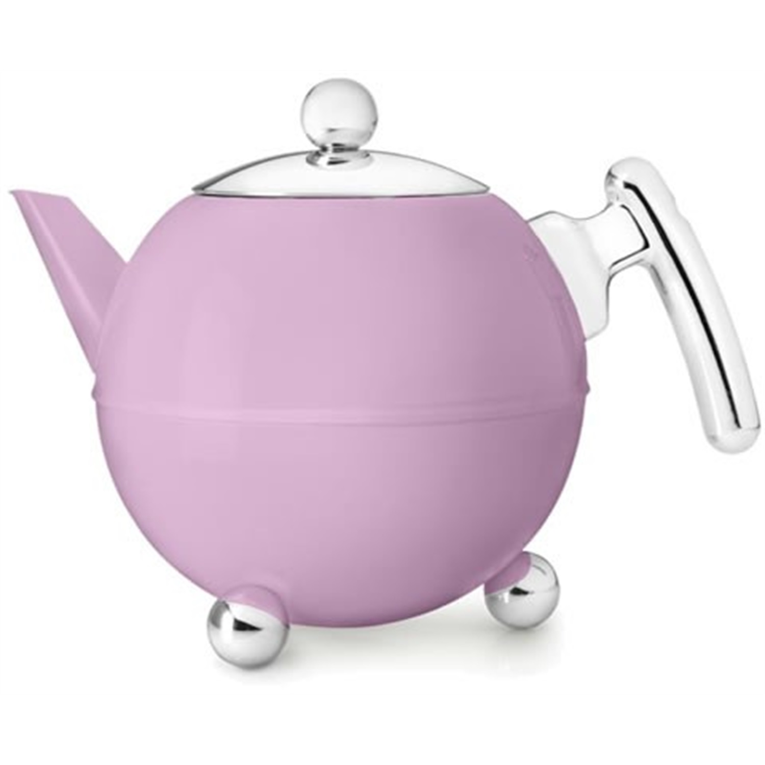 bredemeijer duet bella ronde theepot 12l bubblegum roze chroom beslag