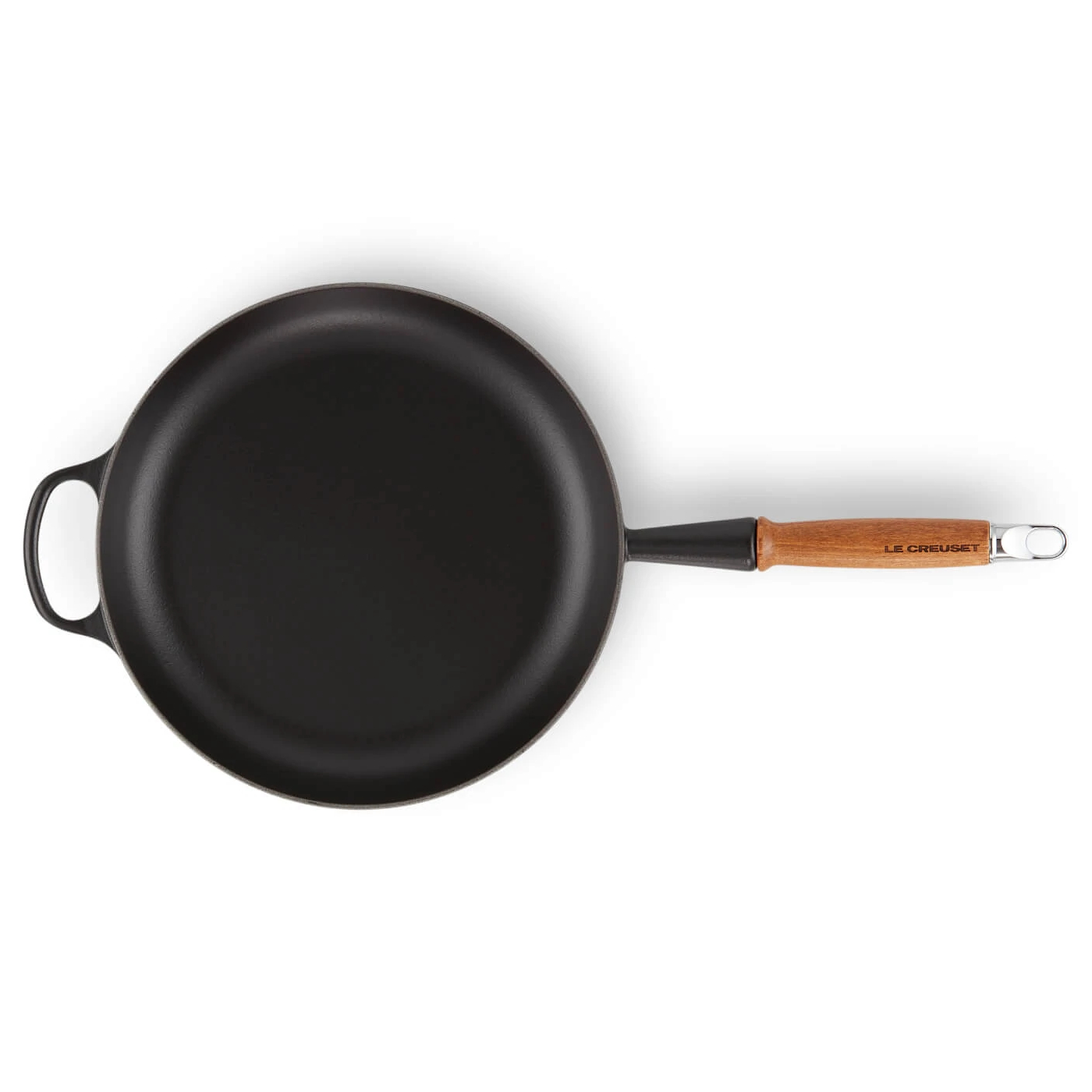le-creuset-signature-koekenpan-met-houten-steel-26cm-mat-zwart