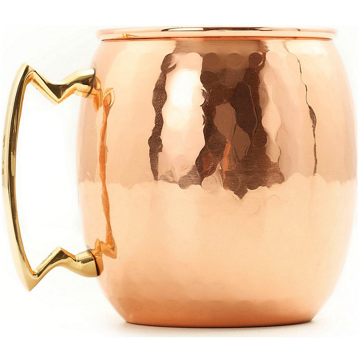 old dutch koperen mok met handvat van messing 475ml hamergeslagen