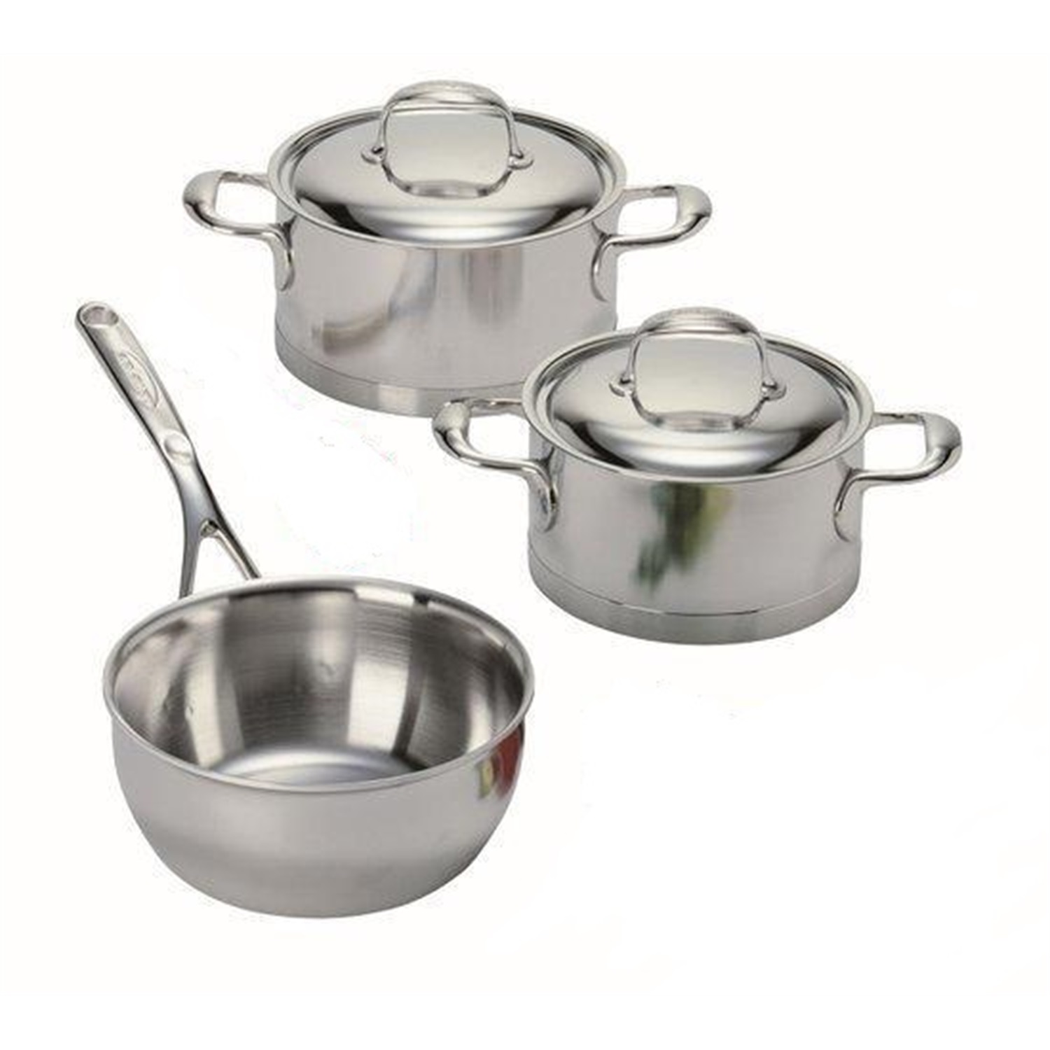 demeyere atlantis 7 pannenset met sauspan en rvs deksels 3 delig