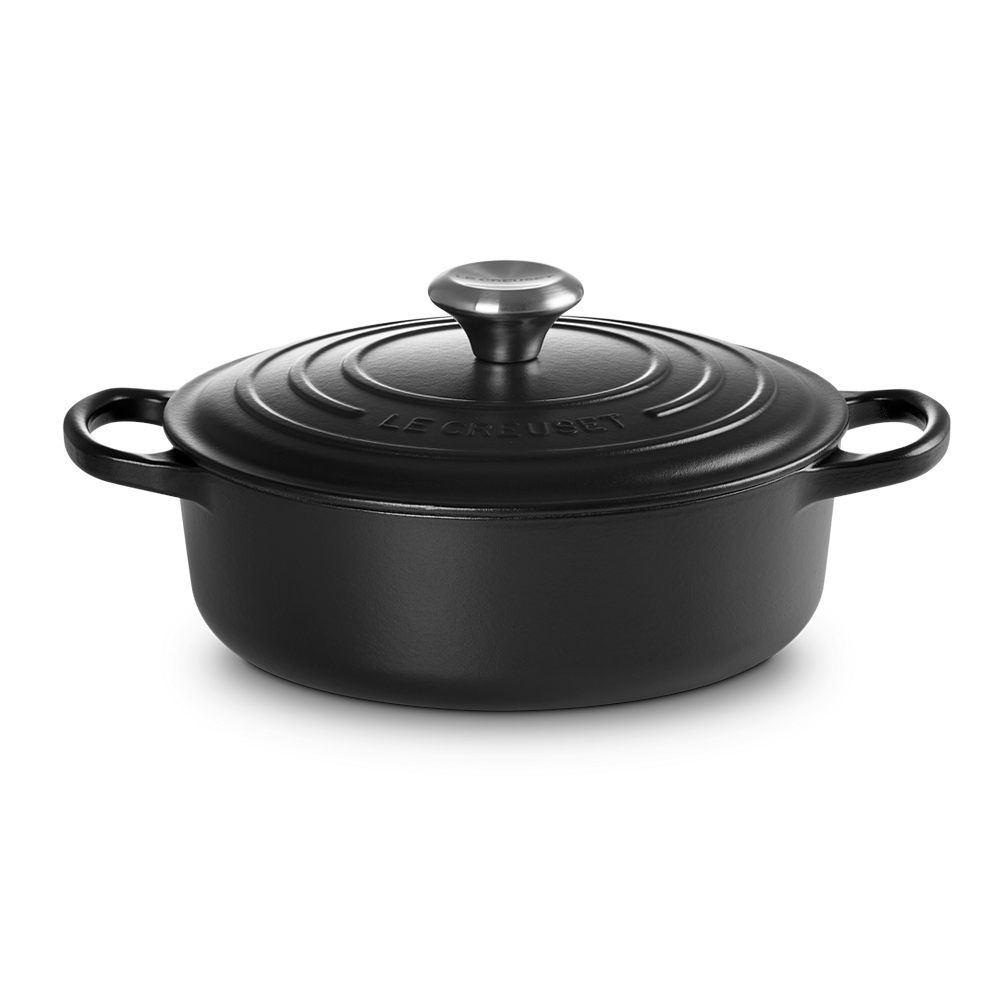 le creuset signature braadpan laag 24cm mat zwart