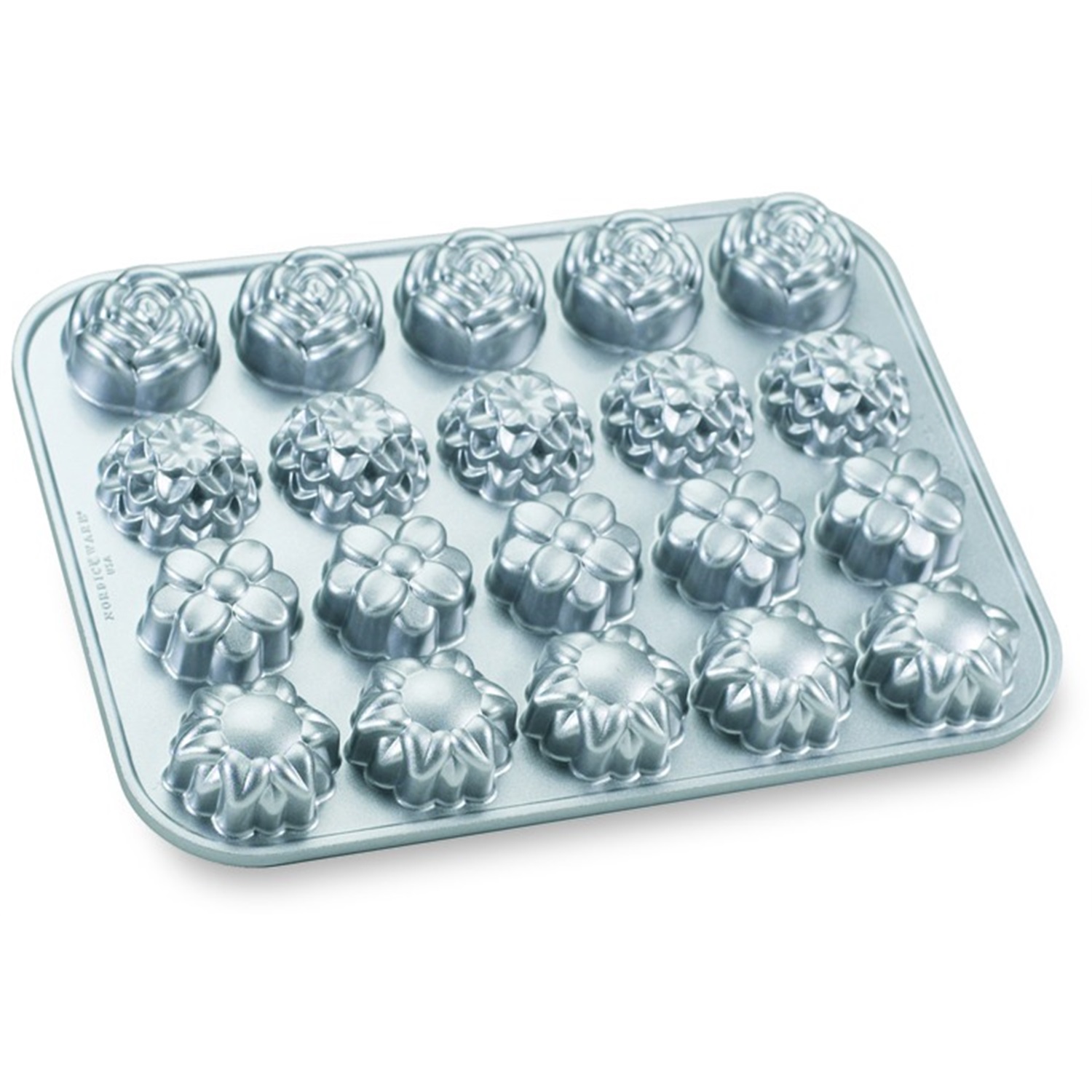 nordic ware petit fours bakvorm 20 vaks zilver