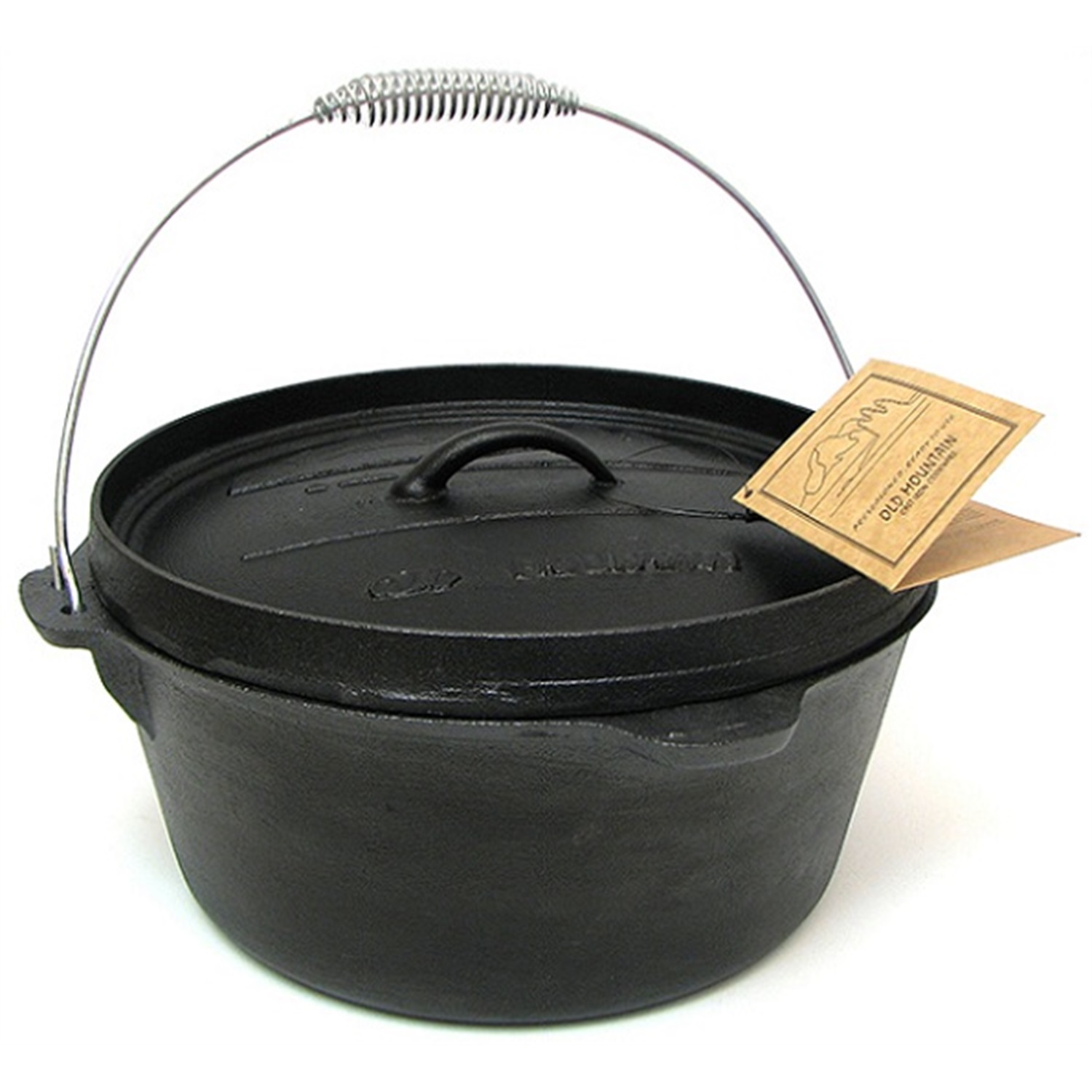 old mountain preseasoned dutch oven met holle deksel 38l