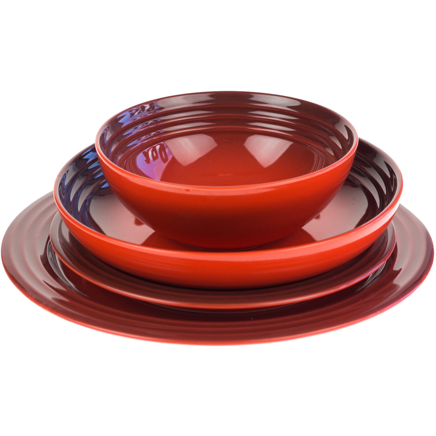 le creuset stoneware serviesset 16 delig kersenrood