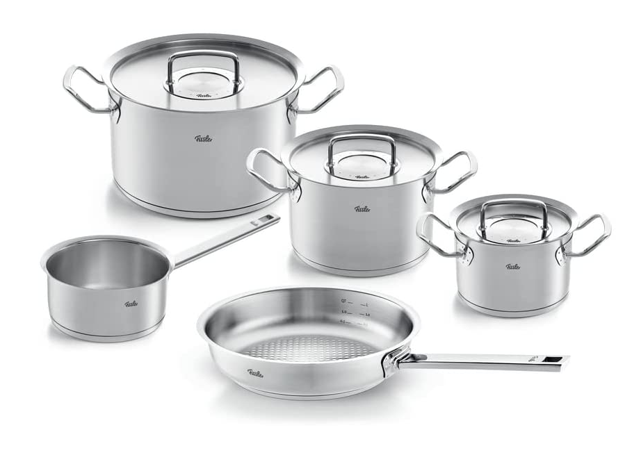 fissler-original-profi-collection-pannenset-met-steelpan-koekenpan-en-rvs-deksels-5-delig