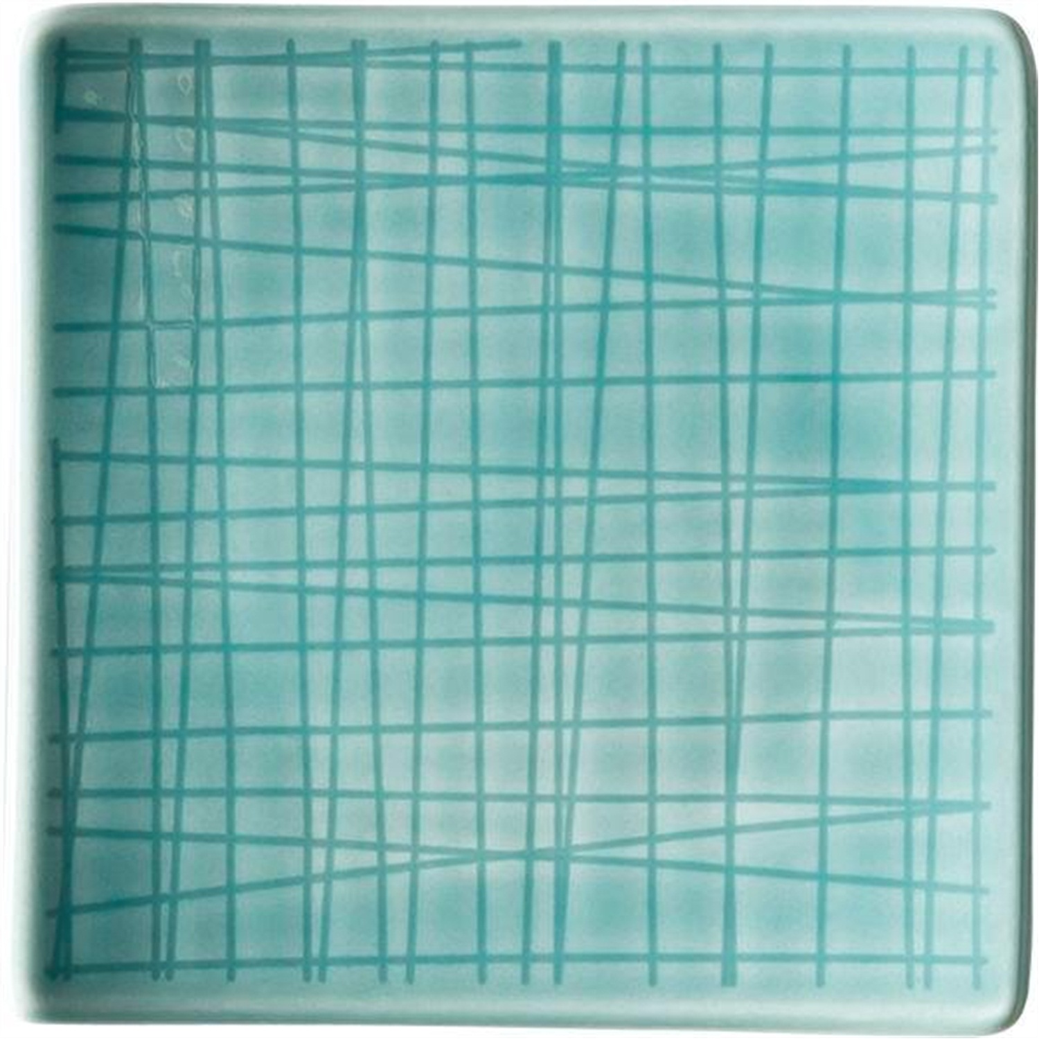 rosenthal mesh plat bord vierkant 9x9cm aqua