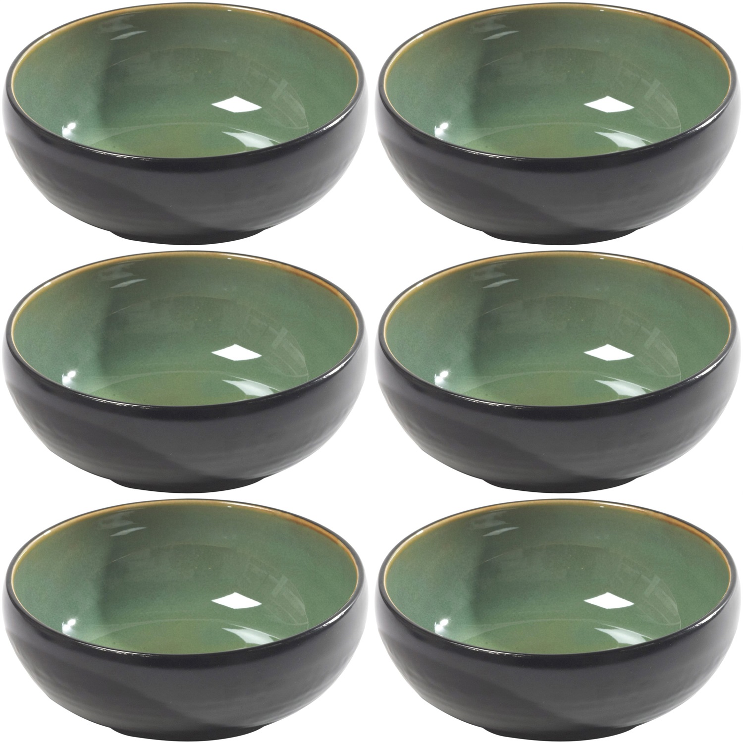 serax pure kom b1013052 16cm lichtgroenzwart 6 stuks