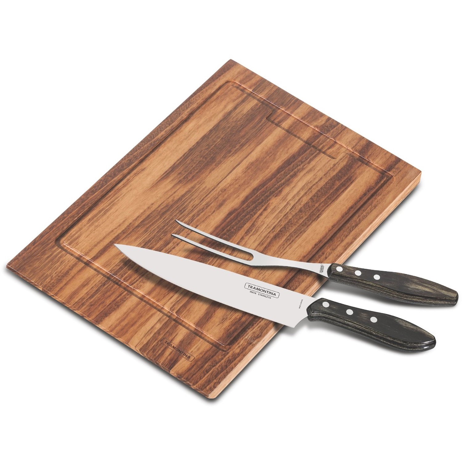 tramontina churrasco trancheerset 3 delig bruin