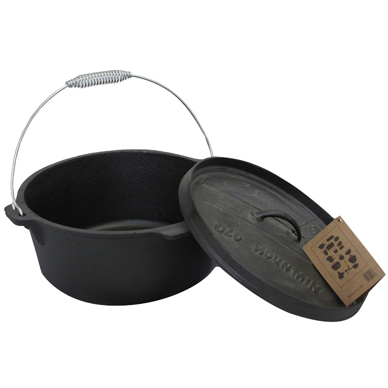 old mountain preseasoned dutch oven met holle deksel 75l