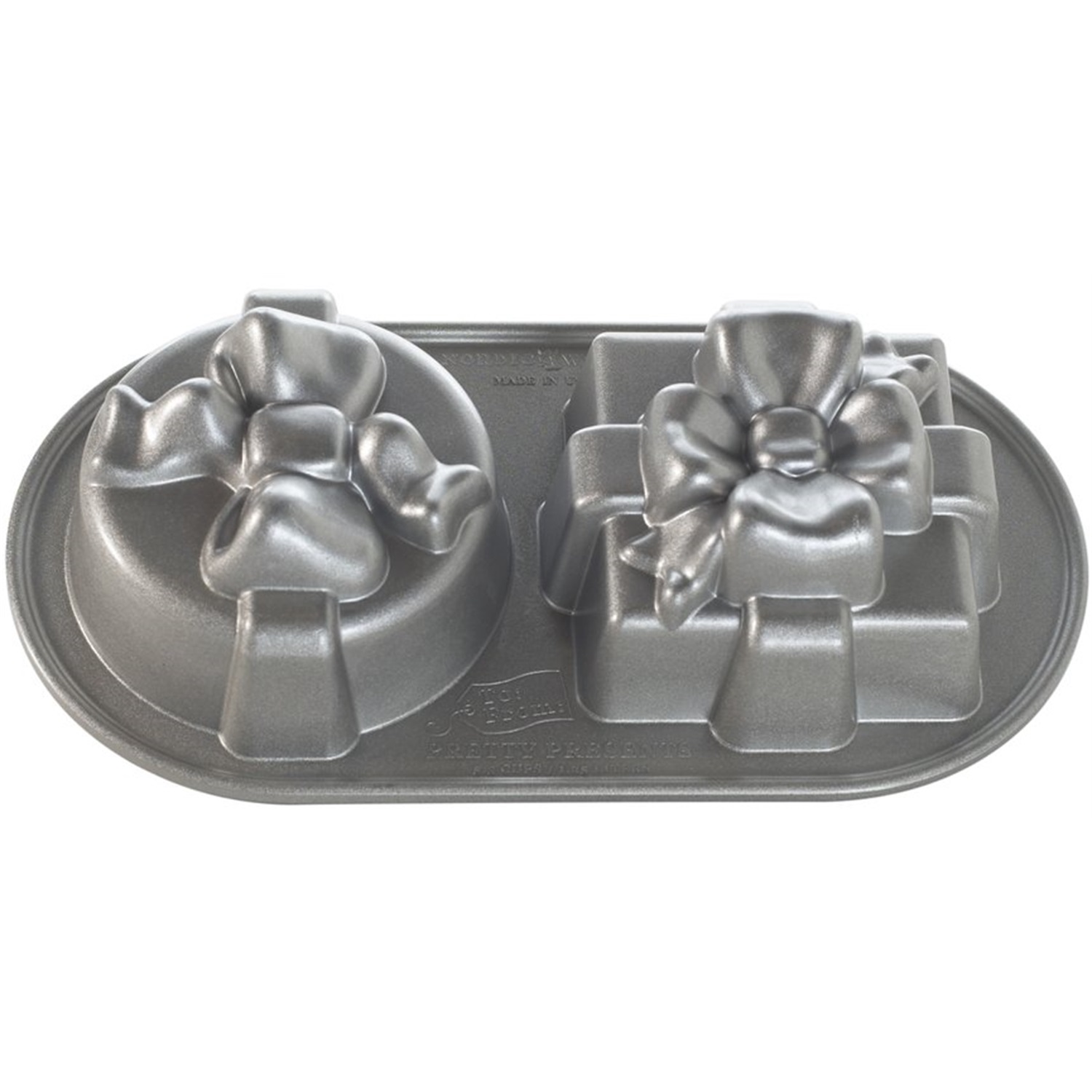 nordic ware pretty present duet bakvorm 2 vaks zilver