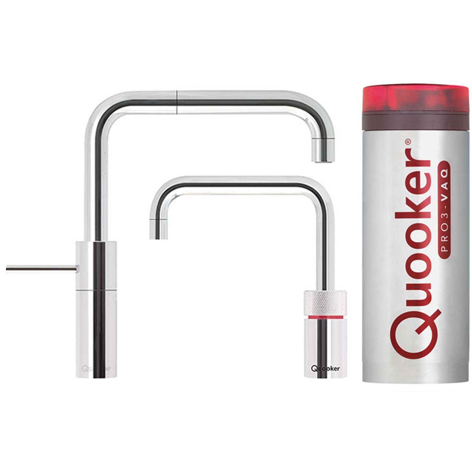 quooker nordic square twintaps kokendwaterkraan met pro3 vaq reservoir 3nschrtt chroom