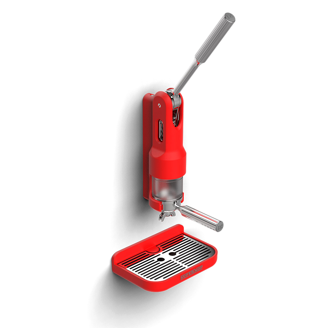 superkop-handbediende-niet-elektrische-espressomachine-rood