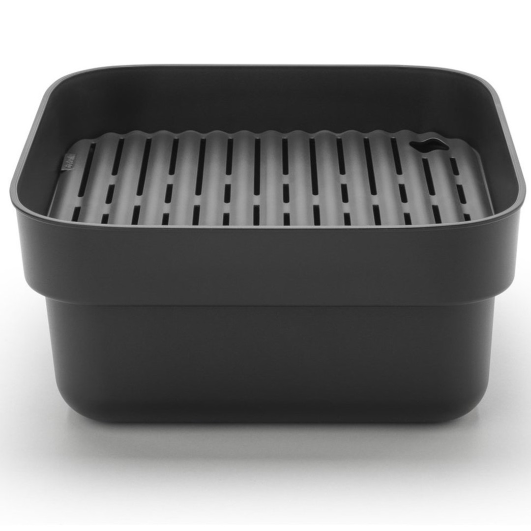 brabantia sinkside afwasbak met droogrek dark grey