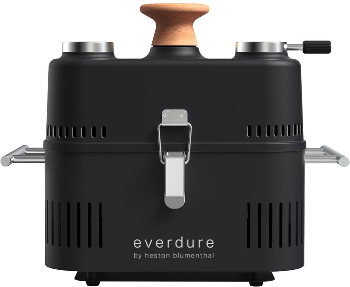 everdure cube 360 houtskoolbarbecue met gereedschapsset zwart