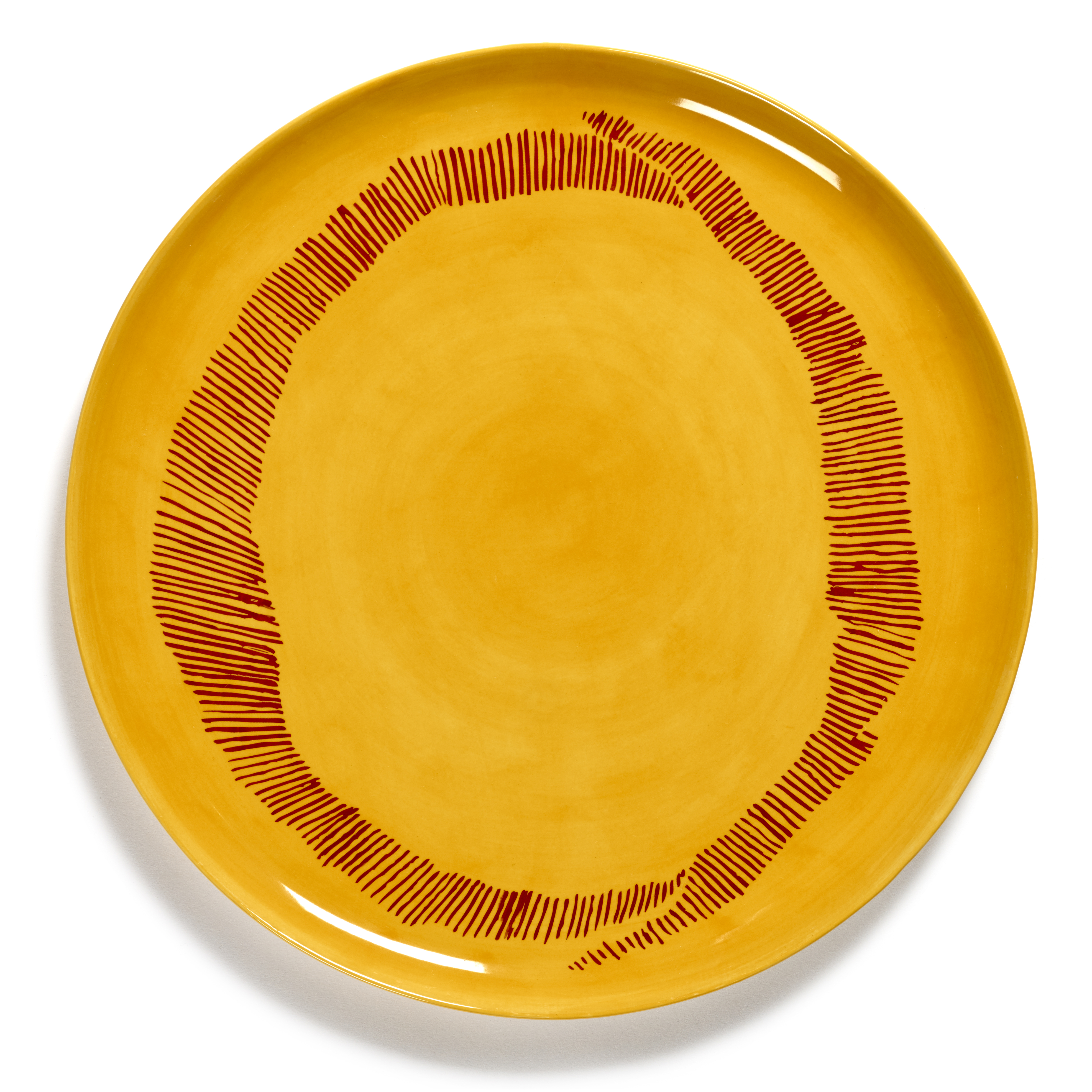 serax feast ottolenghi serveerbord b8921007e 35cm sunny yellow swirlred stripes