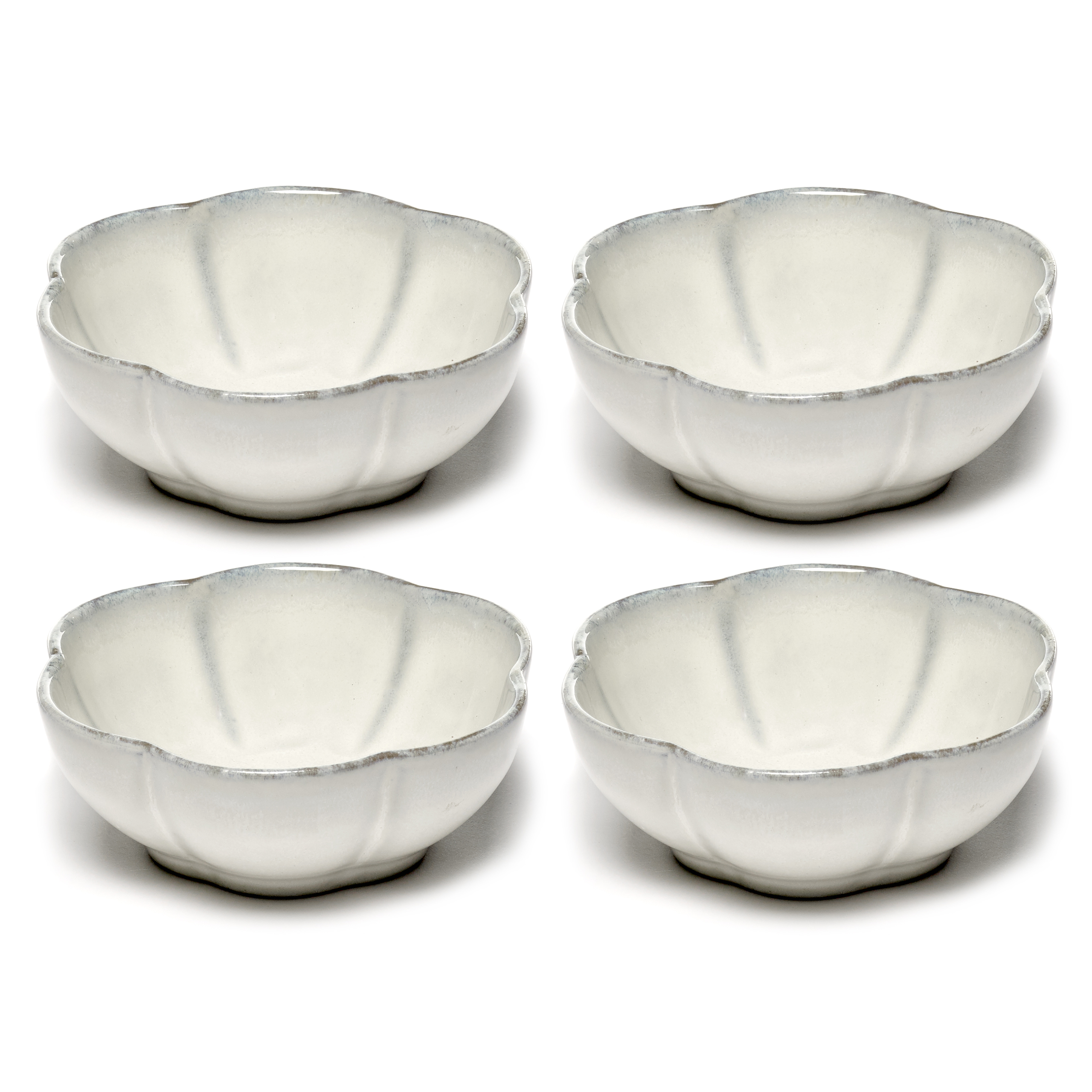 serax inku kom geribbeld b5120240w 11cm wit 4 stuks