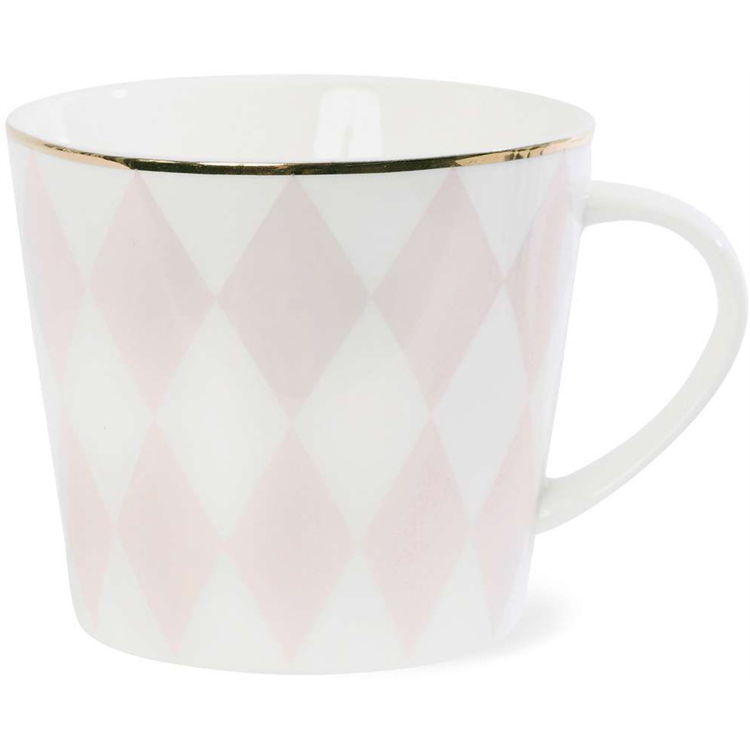 miss etoile coffee mug koffiebeker roze 350ml ruit