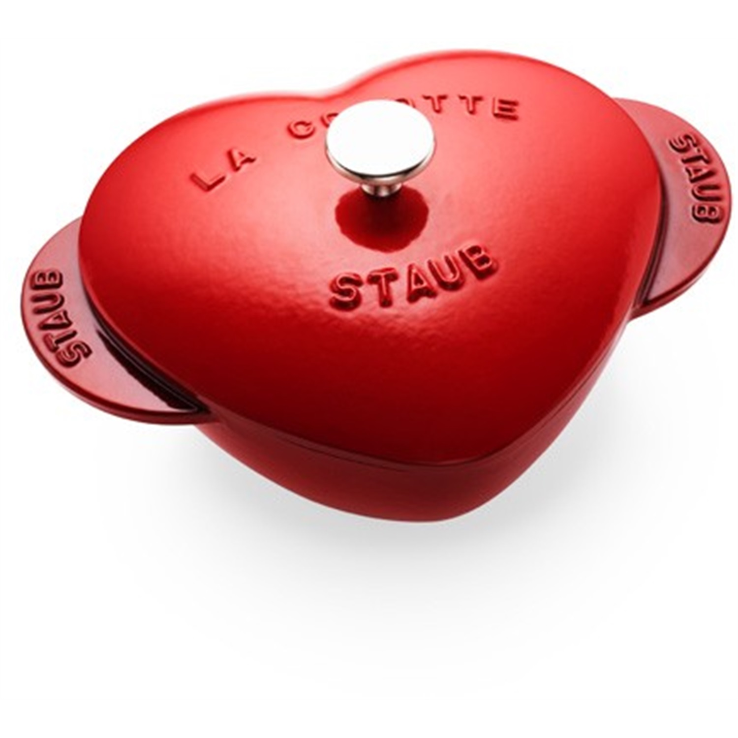 staub cocotte hartvormig 20cm rood