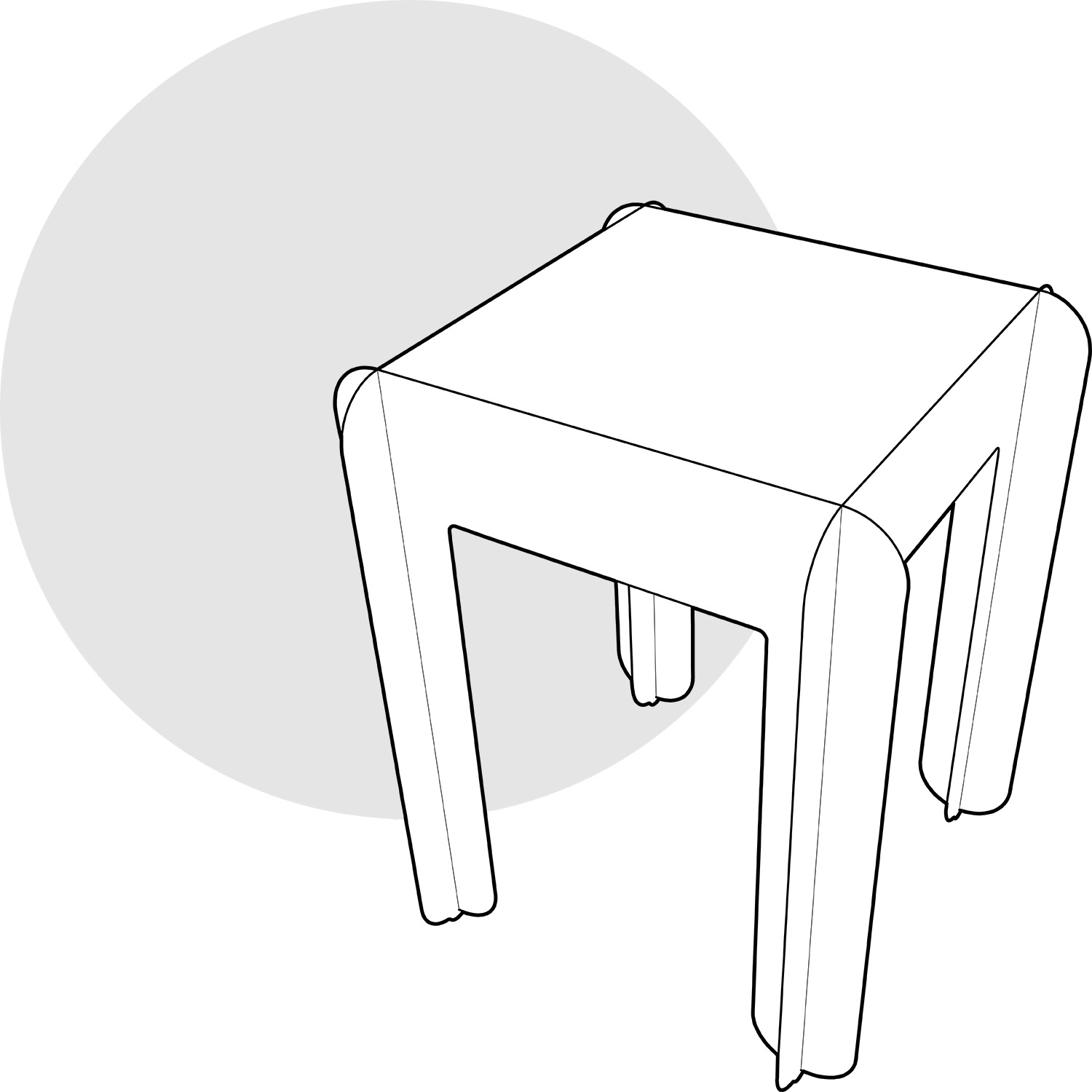 modubilo tafel met basic blad 75cm