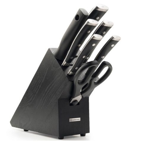 wusthof classic ikon messenblok inclusief messenset 8 delig essenhout zwart 1090370703