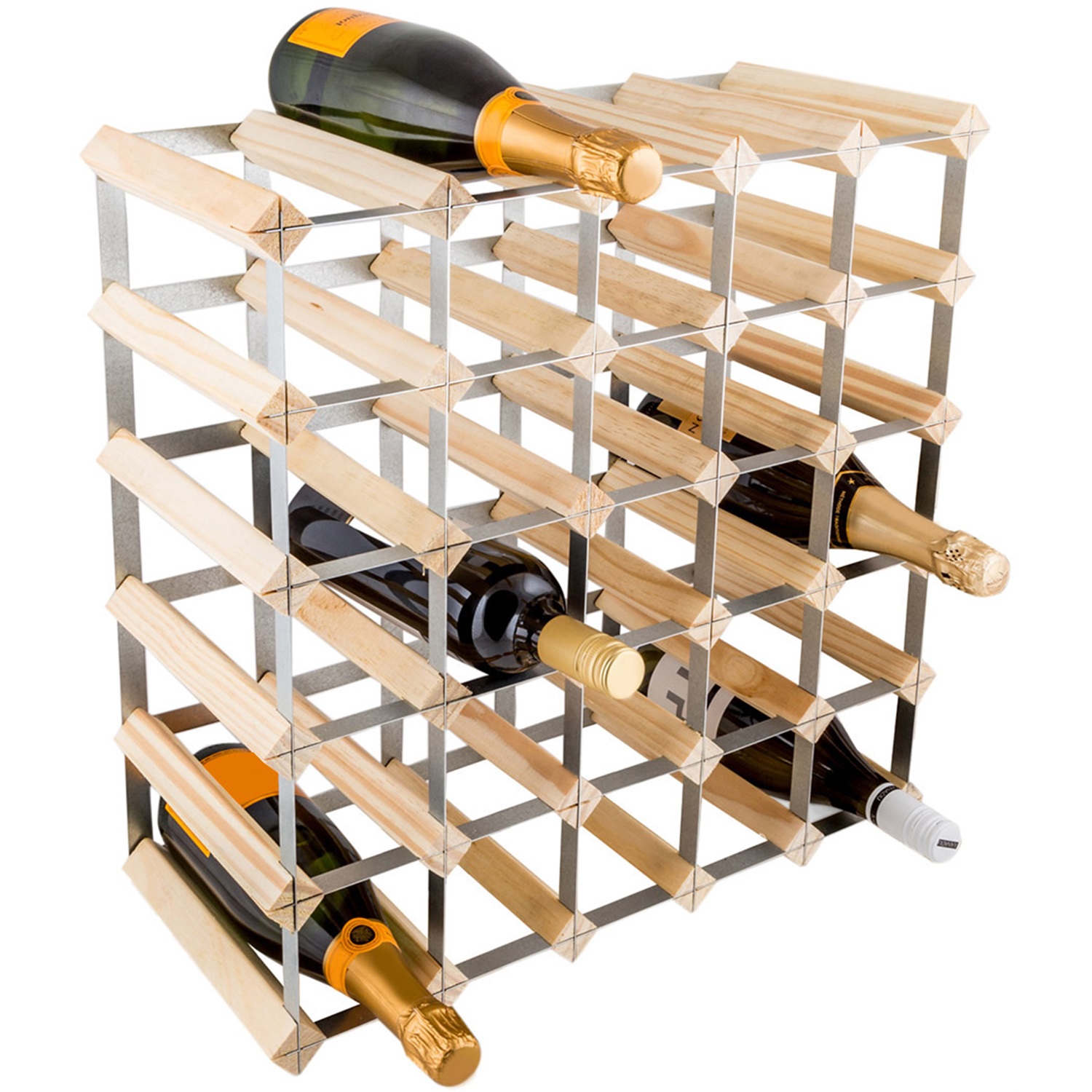 rta traditional wijnrek kit 30 flessen houtmetaal
