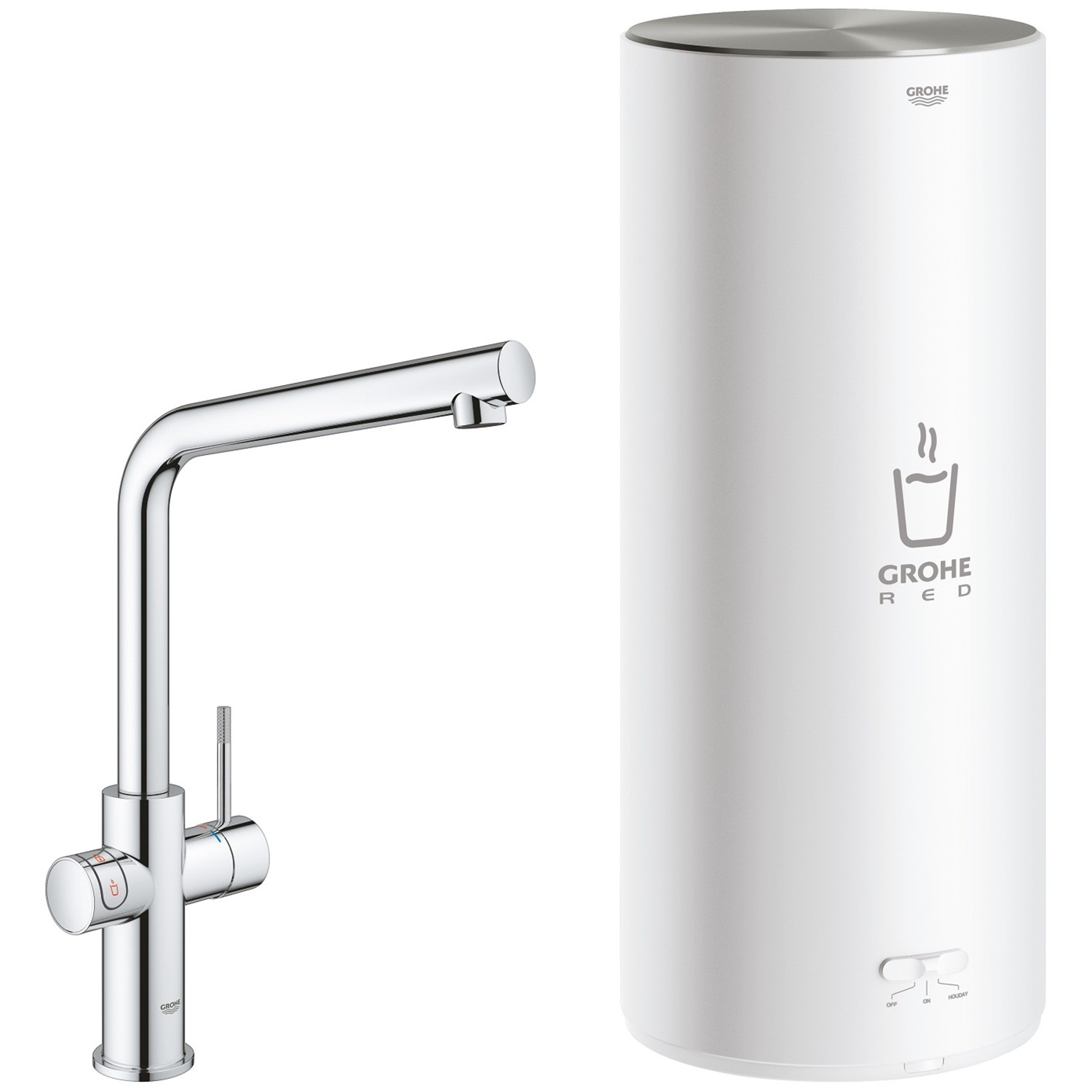 grohe red duo kokendwaterkraan combi boiler met l uitloop en mengventiel 30324001 7l chroom