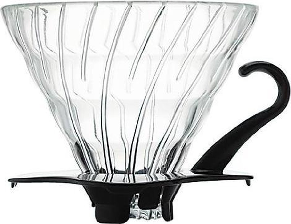 hario v60 dripper filterhouder glas vdg 03b maat 3 zwart