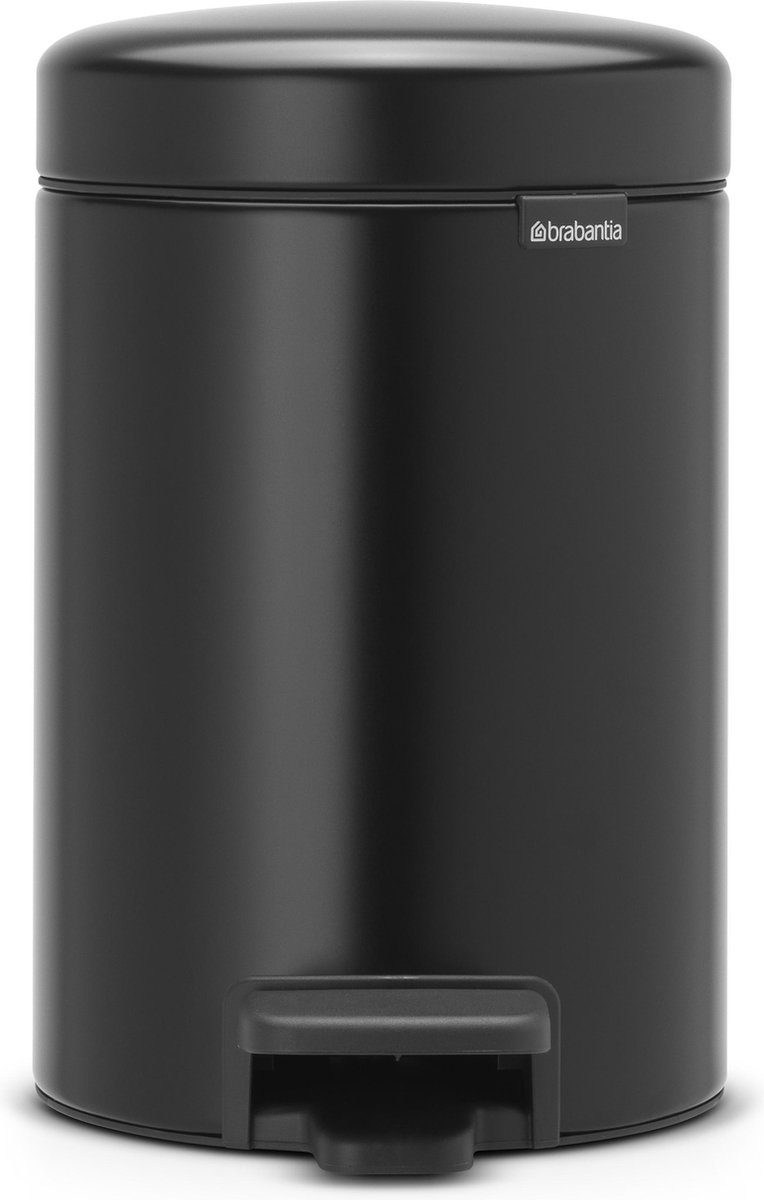 brabantia newicon pedaalemmer 3l mat zwart