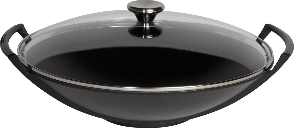 le-creuset-signature-wok-met-glasdeksel-36cm-mat-zwart