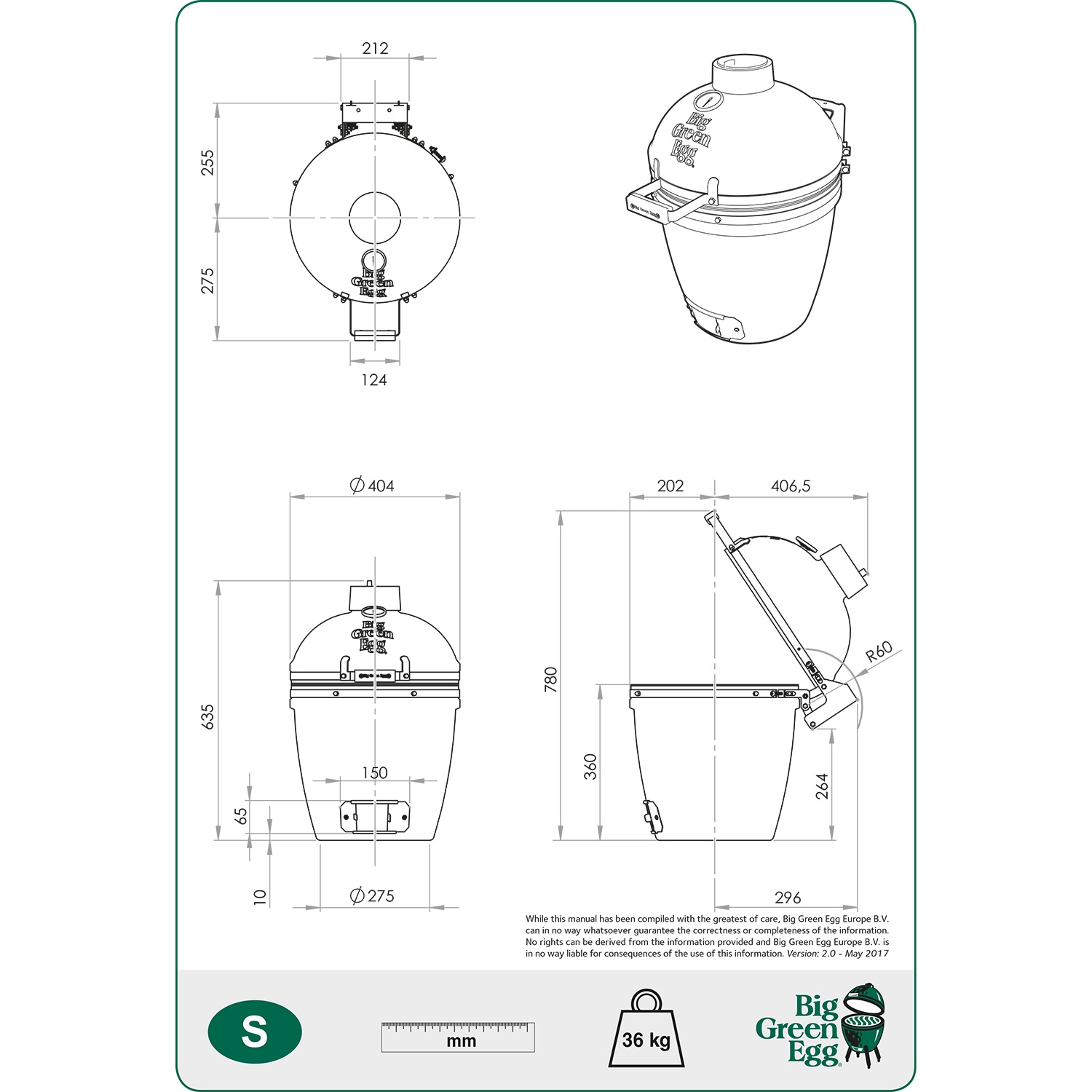 big-green-egg-small-houtskoolbarbecue-met-nest-en-acacia-egg-mates