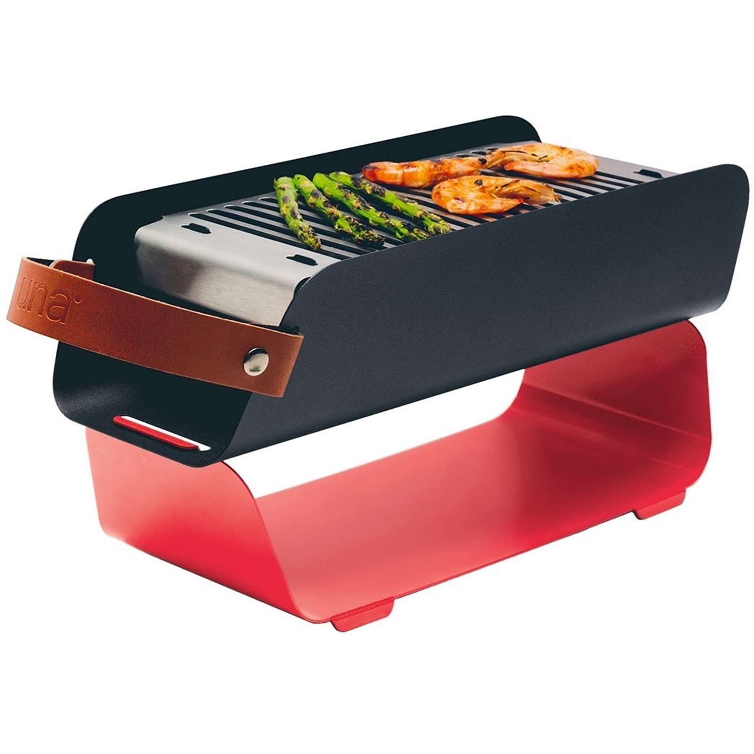 una-grill-draagbare-houtskoolbarbecue-rood
