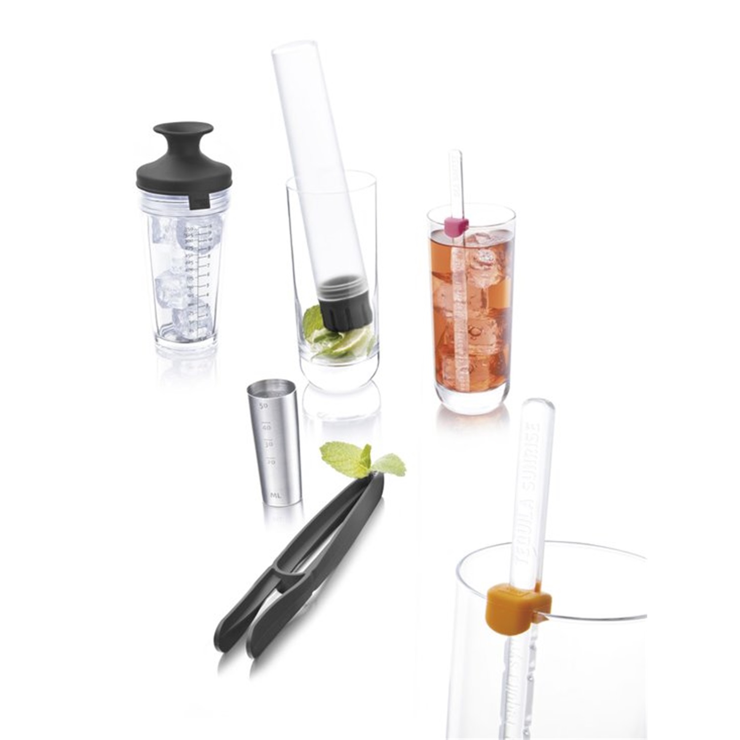 vacuvin-cocktailset-antraciet-9-delig