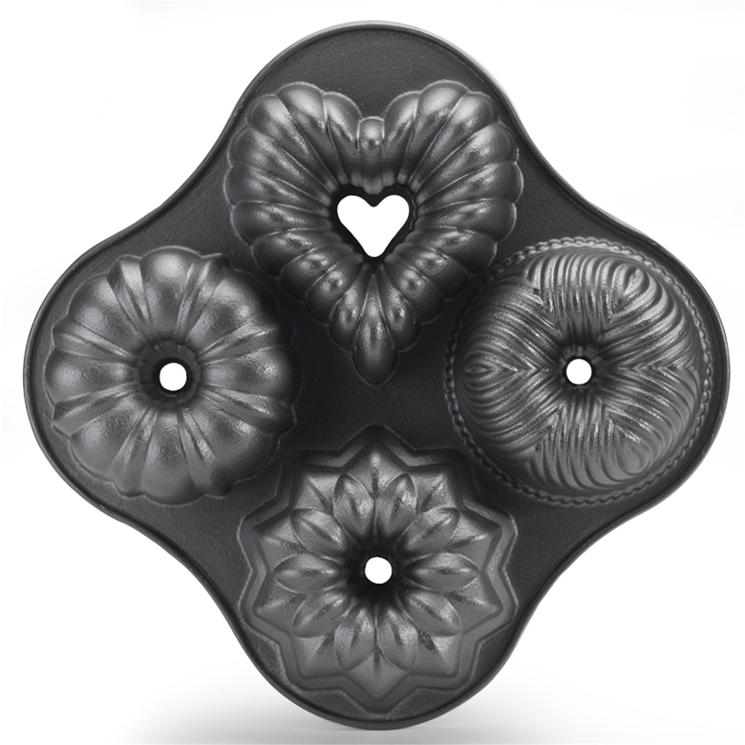 nordic ware quartet cakelet tulbandvorm 4 vaks zilver