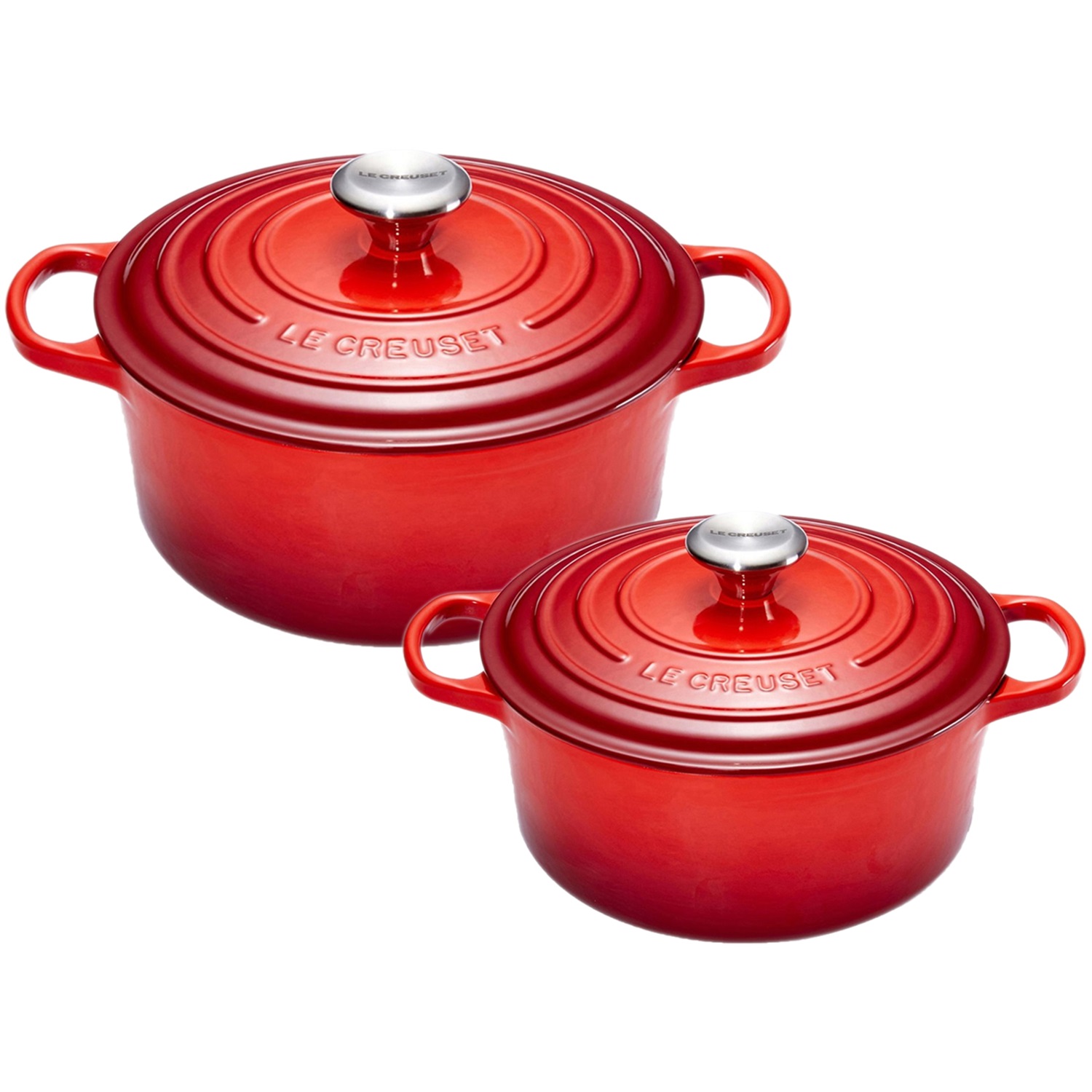 le creuset signature braadpannenset 2428cm kersenrood