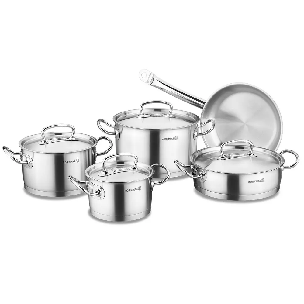 korkmaz-proline-pannenset-met-koekenpan-en-rvs-deksels