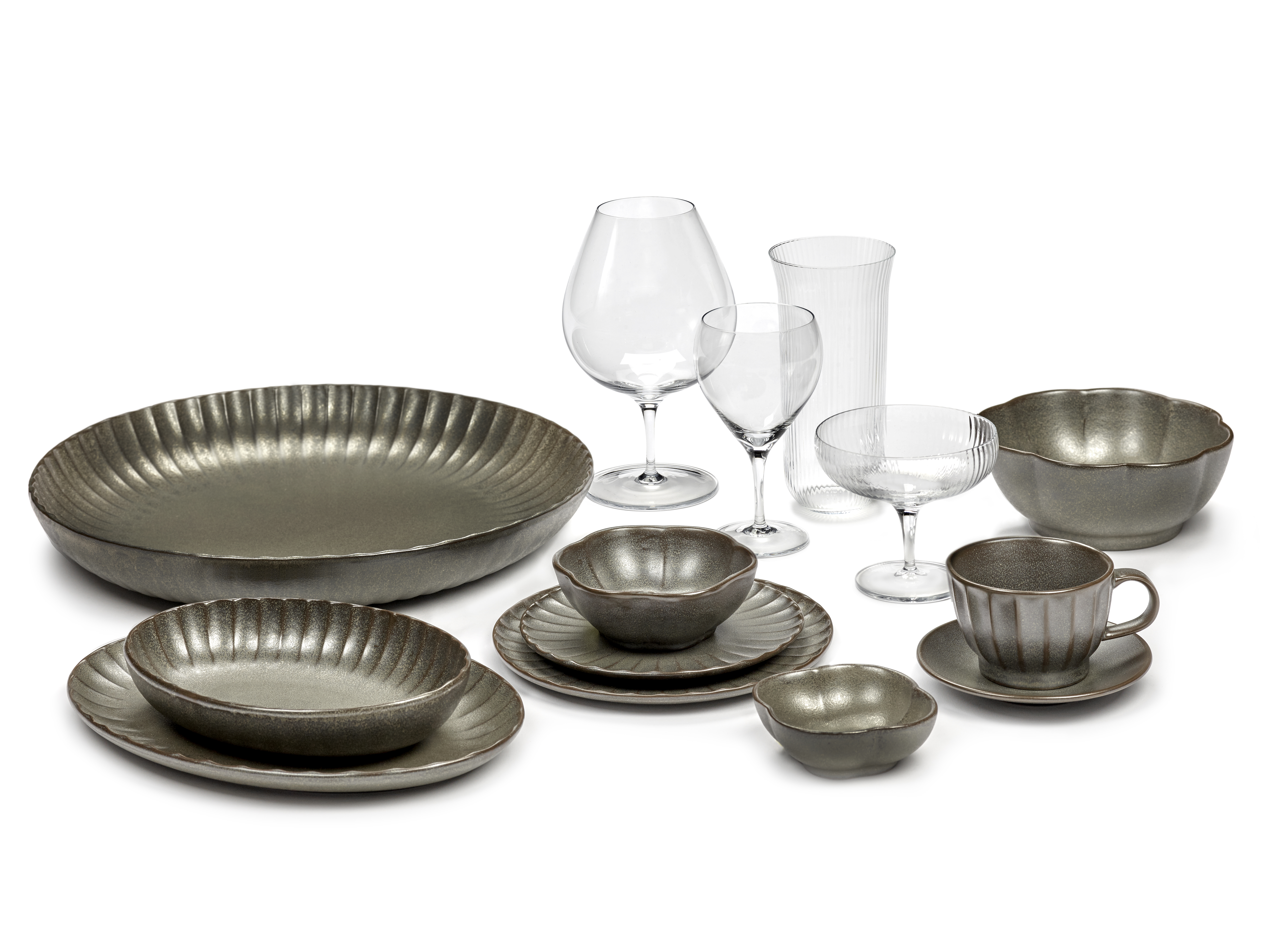 serax-inku-serveerschaal-ovaal-b5120247g-19cm-groen-2-stuks