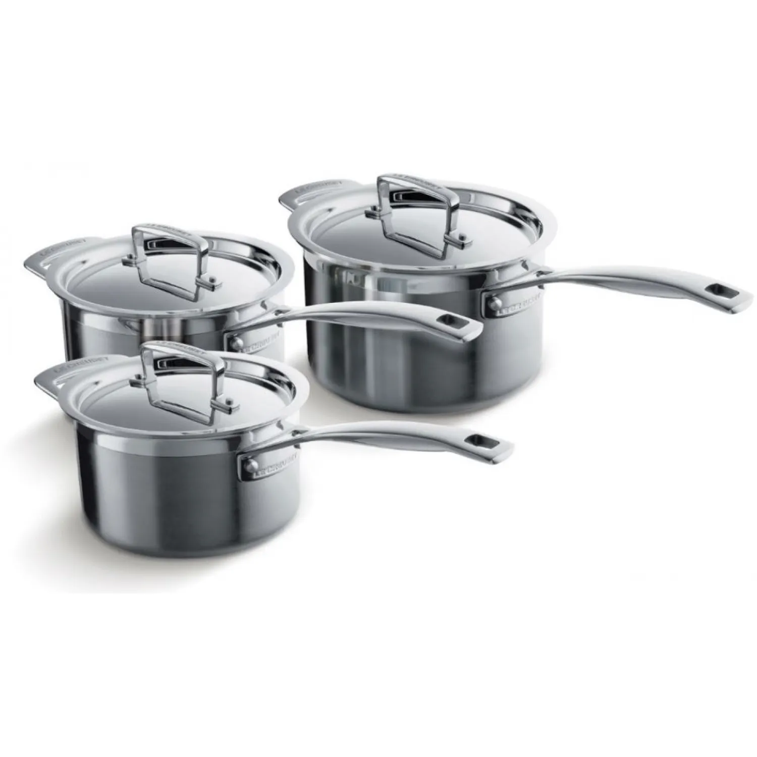 le creuset magnetik steelpannenset rvs 3 delig