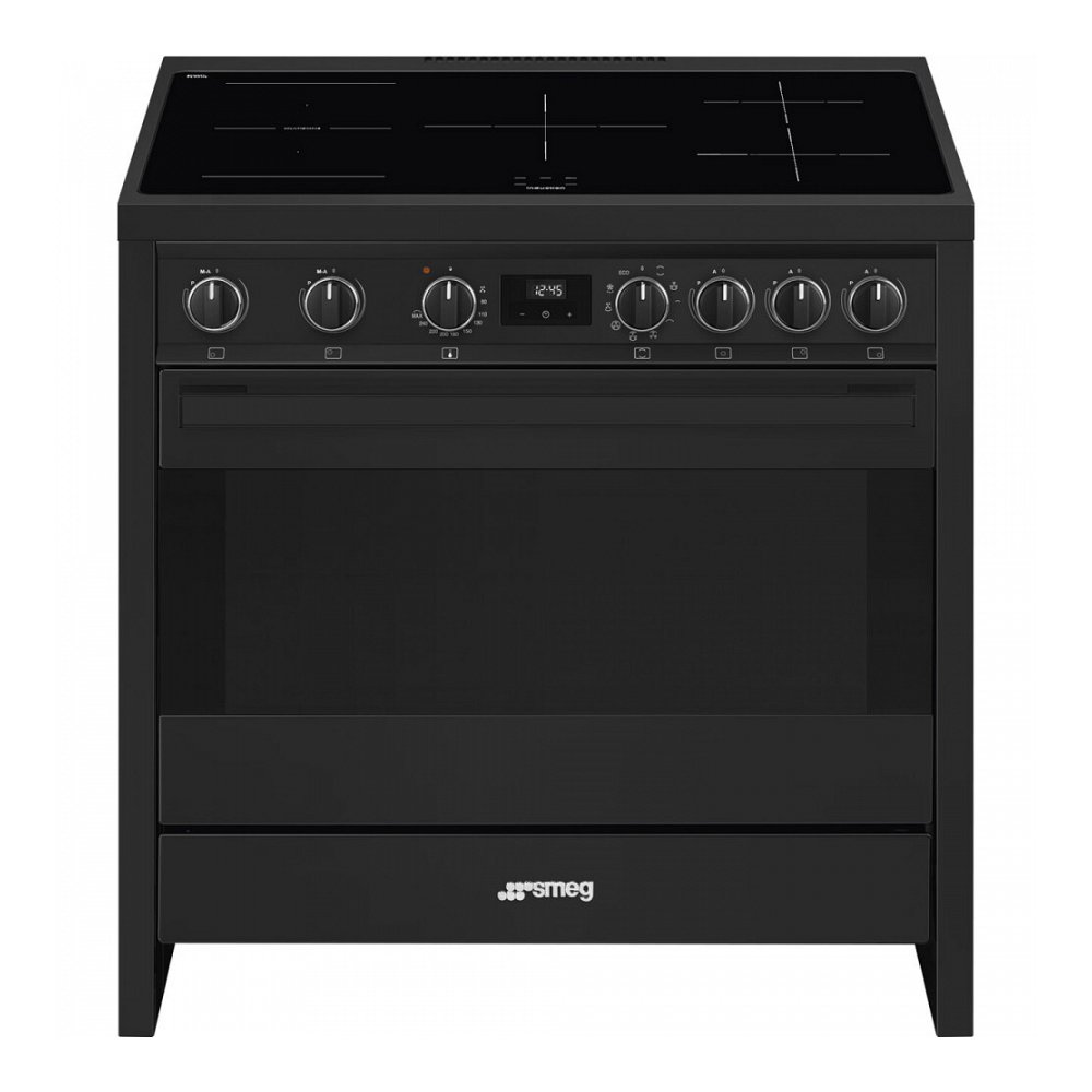 smeg universeel master inductiefornuis b95iman9 90cm antraciet