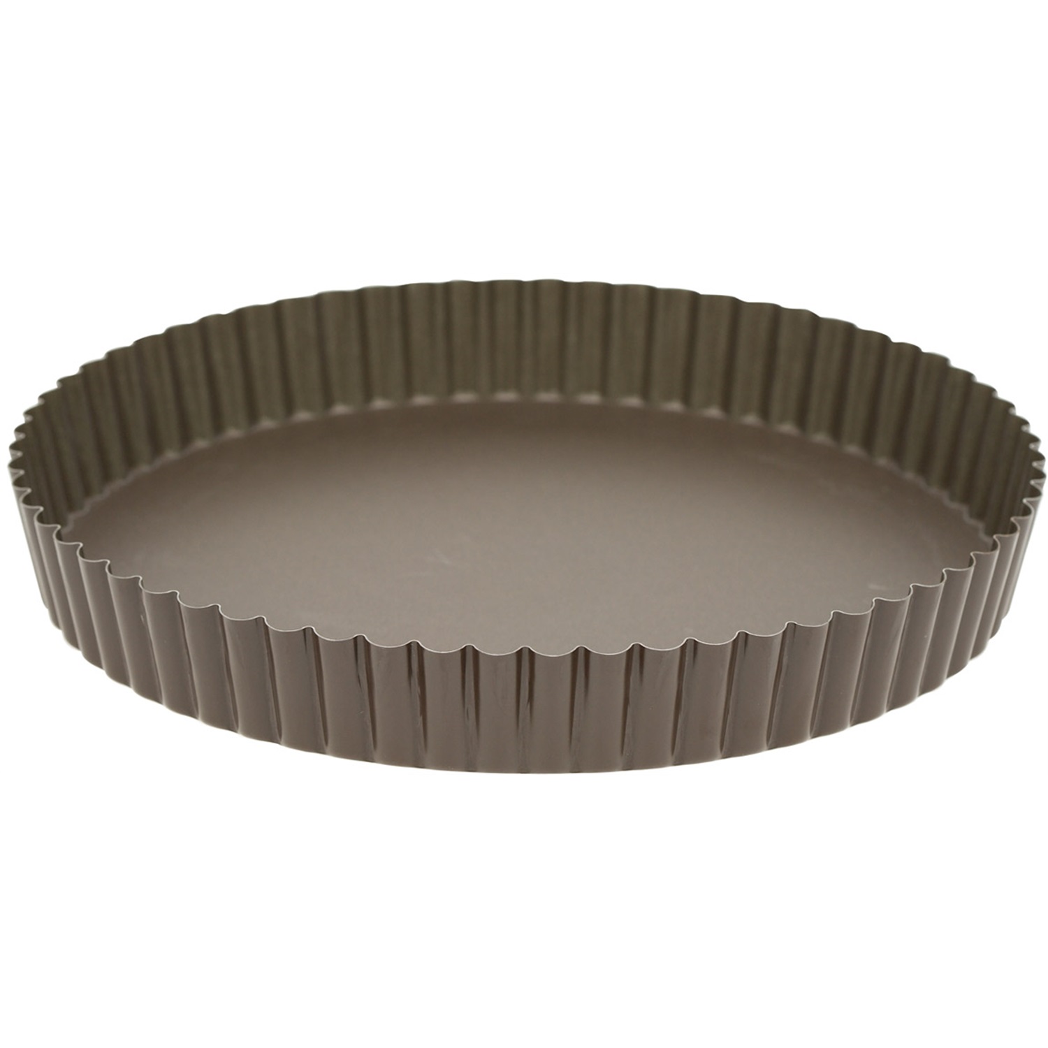 gobel tartelette en quichevorm hoog met uitneembare bodem 26cm bruin staal