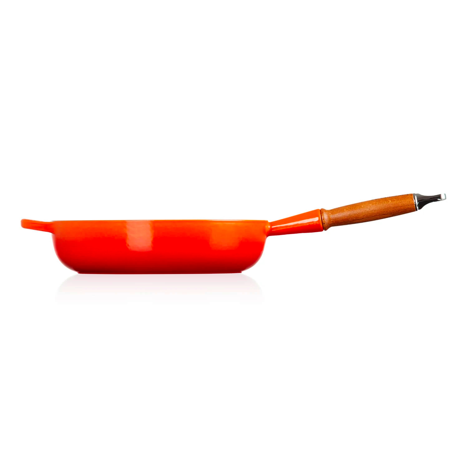 le-creuset-signature-hapjespan-met-houten-steel-28cm-oranjerood