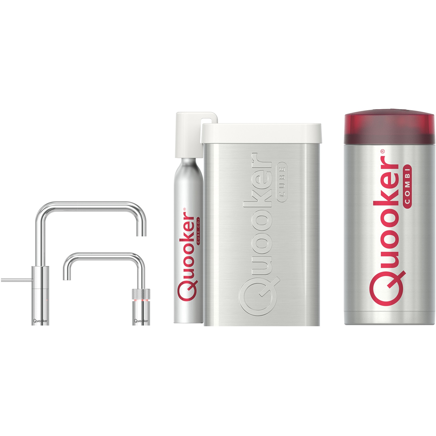 quooker nordic square twintaps kokendwaterkraan met combi reservoir en cube 22nschrtt cube chroom