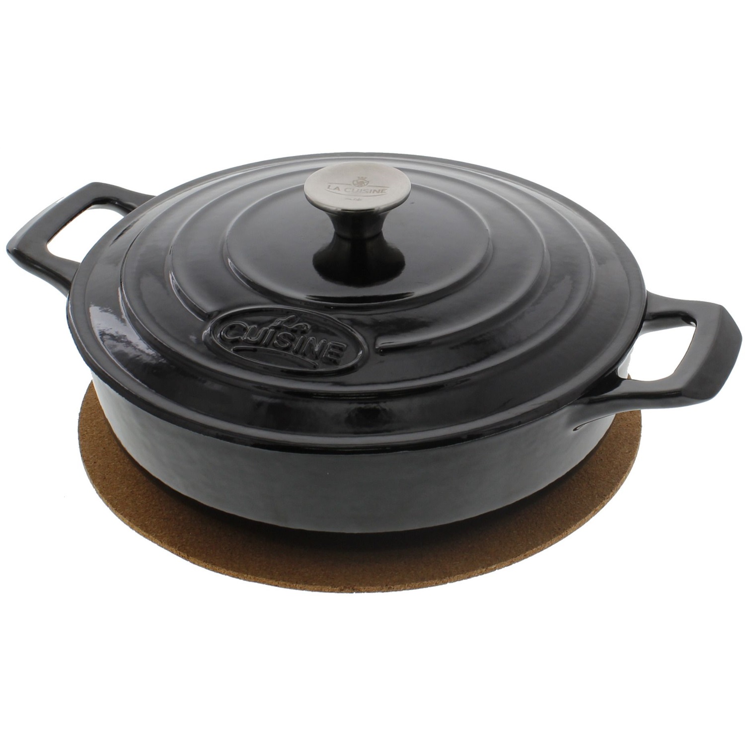 la cuisine ronde braadpan 24cm matzwart